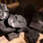 Coffee charcoal with high carbon content