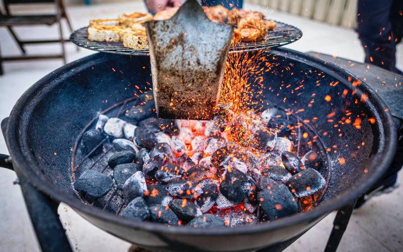 Sawdust charcoal briquettes can burn more efficiently.