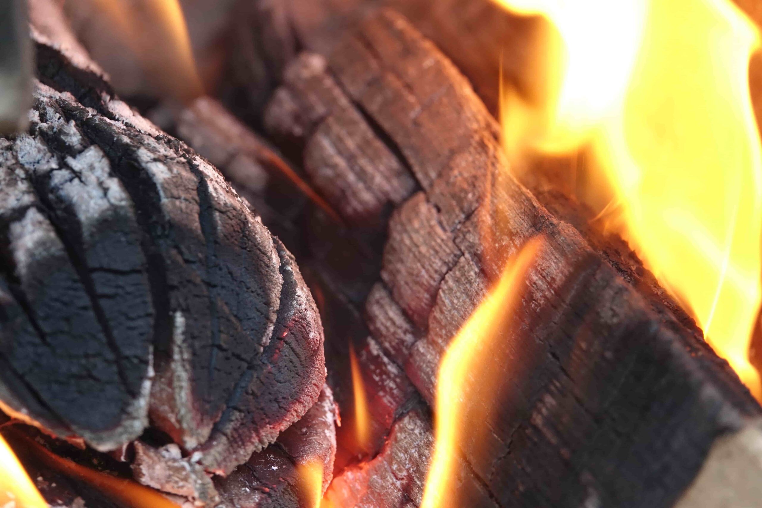 Using firewood for grilling