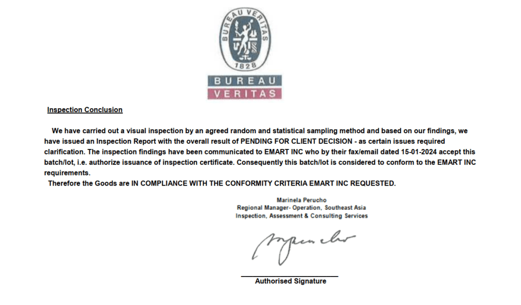 How did PNP Mangrove Charcoal pass the inspection of the largest Korean retailer? 4 Proud to receive the inspection certificate from Bureau Veritas!