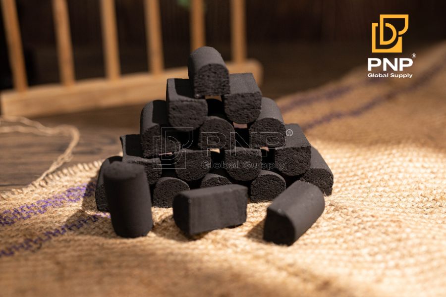 Charcoal briquettes are made from sawdust and different additive materials compressed together followed by carbonization