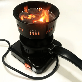 Light-charcoal-using-an-electric-stove