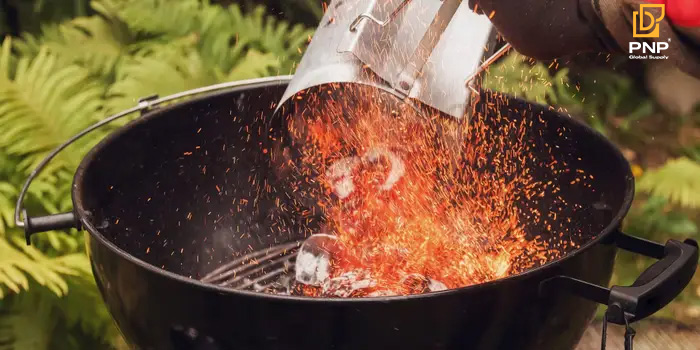 For extended grilling sessions, pre-heated charcoal can be added to the grill