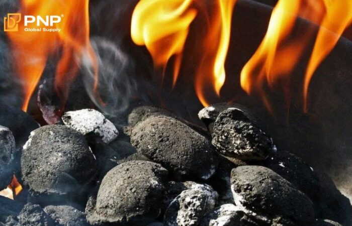 Charcoal Briquettes when burning