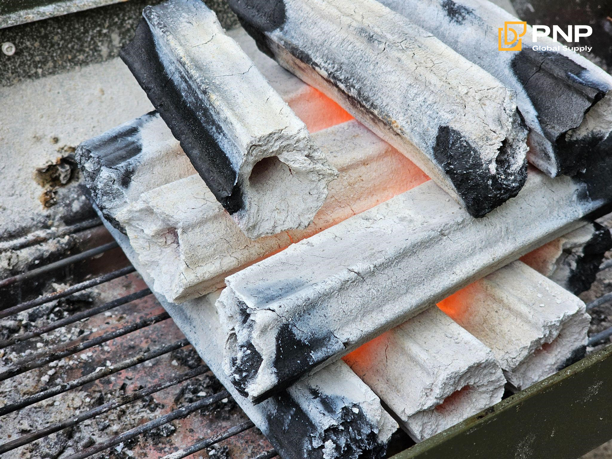 Briquette charcoal is known for its consistent shape and long burning time