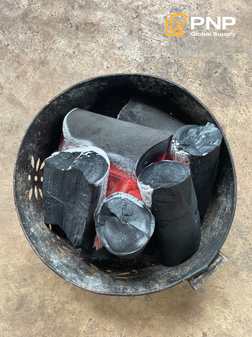 Lump wood charcoal burns naturally with rich heat and authentic smoky flavor
