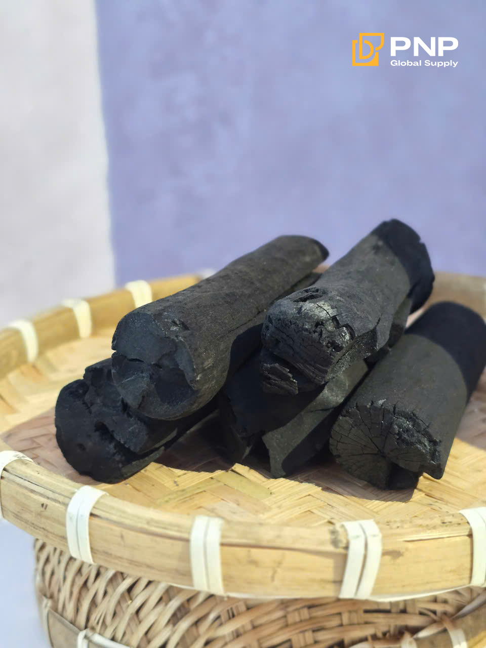 The wood is placed into the kiln to be carbonized into high-quality charcoal