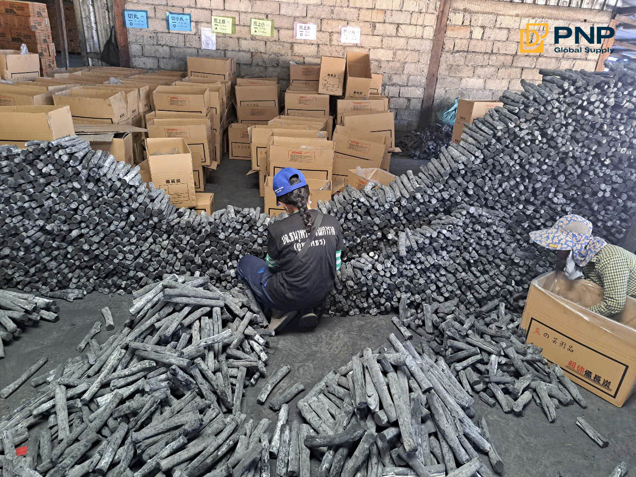 PNP Charcoal’s Vietnam white charcoal for high-quality grilling